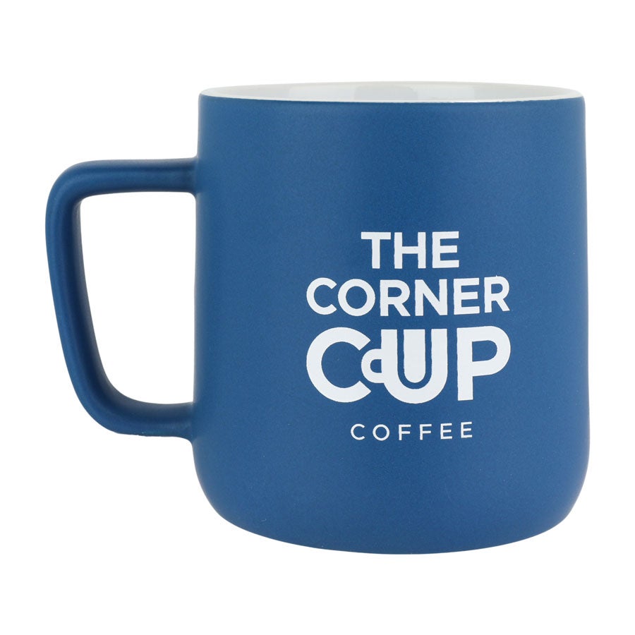 Blue Ceramic Coffee Mug The Corner Cup Coffee